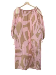 LEE MATHEWS リー マシュー コットン総柄ワンピース ピンク 00