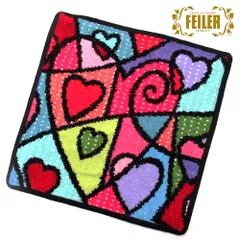 【新品 未使用】FEILER フェイラー ハンカチ タオル ハンドタオル ハート ハート柄 HEARTBEAT ブラック