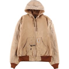 古着 80~90年代 カーハート Carhartt アクティブジャケット ペイント ダックフルジップパーカー USA製 メンズXL相当/eaa515789