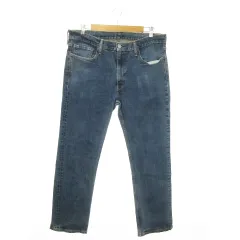 リーバイス Levi's 514 デニムパンツ ジーンズ ストレート ストレッチ ウォッシュ加工 38 青 ブルー /AO18