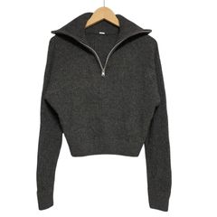 定価33500円 ALO Yoga Marl Sweater 1/4 ZIP Pullover グレー マールセーター ジップ プルオーバー