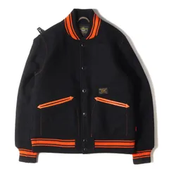 美品 WTAPS ダブルタップス ジャケット サイズ:S 14AW Harris Tweed ハリスツイード メルトン バーシティジャケット スタジャン VARSITY JACKET ブラック 黒 アウター ブルゾン【メンズ】