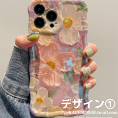 ☆8/14～16日は発送不可☆iPhone15pro iPhone14pro 対応　携帯ケース　韓国人気　花柄　シリコン　4種