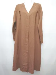 ◇ ◎ ur's ユアーズ 厚手 シンプル 長袖 膝下丈 ワンピース サイズM ブラウン レディース P  【1407260011989】のサムネイル