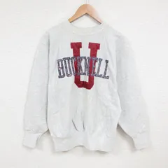 L/古着 長袖 スウェット メンズ 90s U クルーネック 薄グレー 霜降り 25may27 中古 スエット トレーナー トップス