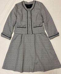 RUIRUE BOUTIQUE ルイルエブティック　ツイード ノーカラー ジャケット　ワンピース　LL  XL  13号　セットアップ　セレモニー　　　フォーマル　上品
