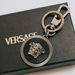 【新品未使用】VERSACE メデューサ ビギー キーリング キーホルダー ダークシルバー ヴェルサーチェ