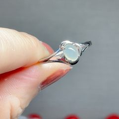 【新入荷】本翡翠保証‼️S925 無処理天然翡翠リング　フリーサイズ