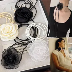 1K ローズ ネックレス レディース フラワー アクセサリー チョーカー ローズフラワー フラワーネックレス 花 薔薇 バラ 可愛い お洒落 上品 シンプル チョーカーネックレス 韓国ファッション【送料無料】