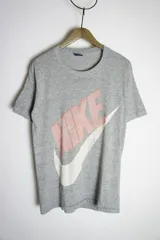 希少 80s 紺タグ NIKEナイキ ビッグスウォッシュ Tシャツ 半袖カットソー USA製 霜降りグレー 328O★2