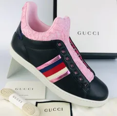新品未使用★GUCCI・グッチ レディース レザー シェリーライン 花柄刺繍 ハイトップ スニーカー（34）