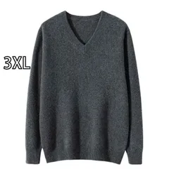 [3XL]秋冬 コーデ レディース ファッション オシャレ 服 カワイイ  シンプル 大人カワイイ 大きいサイズ  Vネック セーター メンズ プルオーバー ビジネス カジュアル ニット シャツ