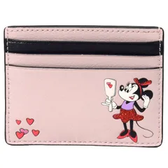 ケイトスペード カードケース katespade グレインレザー ディズニー コラボ ミニーマウス ラメ グリッター スモール スリム カードホルダー カードケース ペールベラムマルチ WLR00286