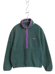 雪なし 90s USA製 パタゴニア ハーフジップ シンチラ フリース ジャケット キッズ XL レディース XS オールド マースピアル プルオーバー