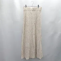 ◇ Θ SENSE OF PLACE ウエストゴム 裏地なし ニット素材 ロング ストレート スカート サイズ F ベージュ系 レディース E  【1501160043030】