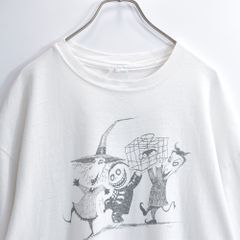 90s Disney 디즈니 영화 나이트메어 비포어 크리스마스 공식 프린트 티셔츠 팀버튼 캐릭터 빈티지 화이트 빈티지 USA 미국 헌옷 남성 XL 상당