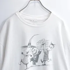 90s Disney ディズニー 映画 ナイトメアービフォアクリスマス オフィシャル プリント Tシャツ  ティムバートン キャラクター ヴィンテージ ホワイト ビンテージ USA アメリカ古着 メンズXL相当