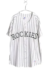 【お得なクーポン配布中!】 90s USA製 ロッキーズ ベースボール シャツ メンズ L / オールド MLB オフィシャル ラッセル 大リーグ ユニフォーム ゲームシャツ コットンのサムネイル