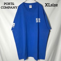【PORT&COMPANY】フロリダ州 観光名所 マイアミ エコ アベンジャーズ スタッフ　袖ロゴ　両面プリント オーバーサイズ　半袖Tシャツ　ブルー　XL US古着
