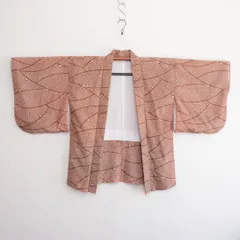 羽織 着物 絞り風 レトロモダン 和柄 ジャパンヴィンテージ レトロ | Japanese Vintage Haori Kimono – Shibori-Style Retro Modern Fabric with Traditional Patterns