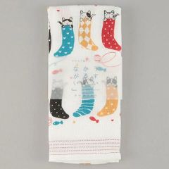 布ごよみ 靴下猫 うすい かるい ながい 手ぬぐいタオル 今治の日本製