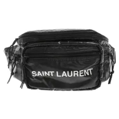 SAINT LAURENT PARIS (サンローランパリ) ロゴプリント ナイロン ショルダー ボディバッグ ブラックのサムネイル