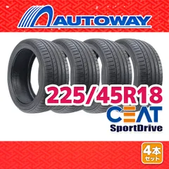 【AUTOWAY】 新品 225/45R18 サマータイヤ CEAT SportDrive 18インチ 4本セット 夏タイヤ オートウェイ
