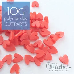 【10g】 極小 樹脂粘土 パーツ 4~6mm ハート トマト na018