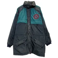 中綿ジャケット L ダークグレー グリーン スナップボタン ラグラン マウンテンパーカー アウトドア 古着卸 アメリカ仕入 a612-5121