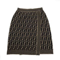 FENDI フェンディ ズッカ柄 ズッカ ニットスカート レディース 【中古】【美品】