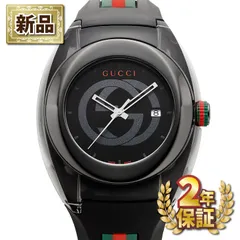グッチ GUCCI 腕時計 シンク YA137107A インターロッキングG オールブラック文字盤 デイト ラバーベルト SS クオーツアナログ 【箱・保付き】のサムネイル