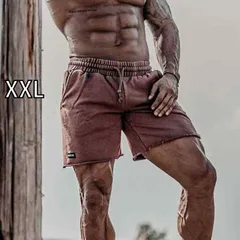 [XXL]メンズ ファッション 服 男性用 オシャレ シンプル 大人 かっこいい 大きいサイズ ストリート 紳士服 レトロ ロー エッジ スポーツ ズボン ランニング カジュアル 通気性 スリーハーフ パンツ ストレッチ トレーニング フィットネス パンツ 綿