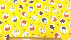 ミッフィー、生地幅110cm×長さ100cm、イエロー