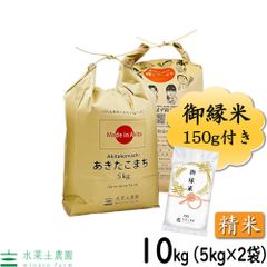 米 お米 白米 精米 あきたこまち 10kg (5kg×2袋)  令和4年産  秋田県産 御縁米（縁結び）150gプレゼント付き