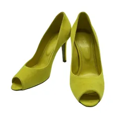 sergio rossi セルジオ ロッシ オープントゥスウェードパンプス  イエロー 35