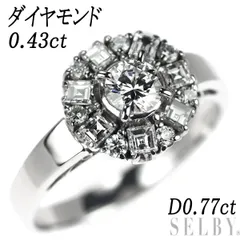 Pt900 バケットダイヤモンド リング 0.194ct D0.15ct-