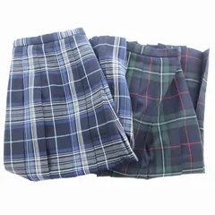 イーストボーイ EAST BOY プリーツスカート おまとめ2点セット フレア ひざ丈 チェック 13 紺 ネイビー 緑 グリーン /GV