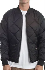 Dickies (ディッキーズ ) US キルティング ジャケット (61242BK) Diamond Quilted Nylon Jacket Black