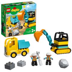 【迅速発送】レゴ(LEGO) デュプロ トラックとショベルカー おもちゃ 玩具 誕生日 プレゼント ブロック 知育 男の子 女の子 子供 1歳半 2歳 4歳 幼児 乗り物 車 ミニカー 街づくり 10931