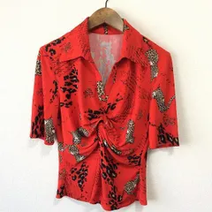 伊太利屋 襟付きブラウス　Y2K ラインストーン　アニマル柄 シルク100% 2025年最新】GKITALIYAの人気アイテム - メルカリ