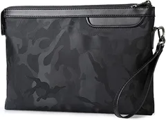 FUPUTWO クラッチバッグ メンズ セカンドバッグ(ブラック,  小)