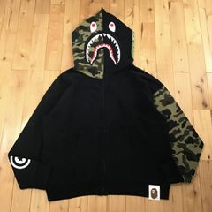 ★XL★ Giant shark full zip hoodie ブラック a bathing ape BAPE camo シャーク パーカー エイプ ベイプ アベイシングエイプ 迷彩