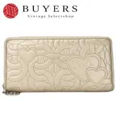 【中古】 コーチ 長財布 レザー メタリックピンク シルバー金具 ラウンドファスナー ジッピー ハート レディース 女性 COACH