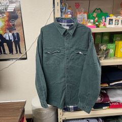 良品  L.L.BEAN エルエルビーン 長袖 シャツ シャツジャケット XL 無地×チェック グリーン  アメカジ USA製 BIGサイズ オーバサイズで着てもOK