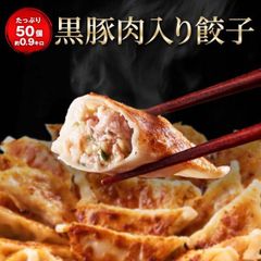 《黒豚肉入り餃子50個》一龍堂 餃子 冷凍生餃子　※北海道・沖縄・離島発送不可