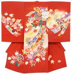 ※店舗改装後【古典新作フェア】仕立無料☆京友禅加賀五彩手描染多色濃淡ボカシ本盛金新品正絹産着四季花宮廷まり熨斗文躾糸付10012163