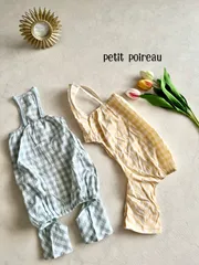 ブロックチェックロンパース