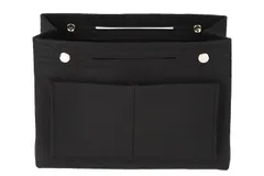 【数量限定】多機能 整理整頓 化粧品ポーチ 大容量 ファスナー付き 衝撃吸収 インナーバッグ 【バッグを傷つけない】柔らか素材 レディース フェルト メンズ 自立式 男女兼用 軽量 (ブラック) バッグインバッグ