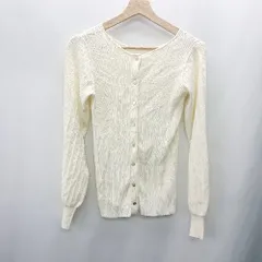 ◇ ⊇ BARNEYARDSTORM バックボタン 長袖 リブニット サイズ0 オフホワイト レディース E  【1409100044973】