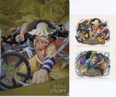 [중고] 클리어 파일 우솝 클리어 파일 & 스티커 세트 - 보물 크루즈 - [이치 반 쿠지 원피스 with ONE PIECE TREASURE CRUISE Vol.2] G상